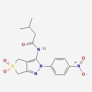 3-methyl-N-[2-(4-nitrophenyl)-5,5-dioxido-2,6-dihydro-4H-thieno[3,4-c]pyrazol-3-yl]butanamide