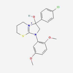 3-(4-chlorophenyl)-1-(2,5-dimethoxyphenyl)-3-hydroxy-2,3,6,7-tetrahydro-5H-imidazo[2,1-b][1,3]thiazin-1-ium