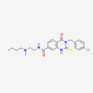 molecular formula C23H27ClN4O2S B14965937 N-[2-[butyl(methyl)amino]ethyl]-3-[(4-chlorophenyl)methyl]-4-oxo-2-sulfanylidene-1H-quinazoline-7-carboxamide 