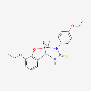 molecular formula C21H24N2O3S B14965945 10-ethoxy-3-(4-ethoxyphenyl)-2-methyl-2,3,5,6-tetrahydro-4H-2,6-methano-1,3,5-benzoxadiazocine-4-thione 