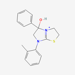 5-Hydroxy-7-(2-methylphenyl)-5-phenyl-2,3,5,6-tetrahydroimidazo[2,1-b][1,3]thiazol-7-ium