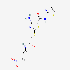 4-amino-2-({2-[(3-nitrophenyl)amino]-2-oxoethyl}sulfanyl)-N-(1,3-thiazol-2-yl)-1,3-thiazole-5-carboxamide