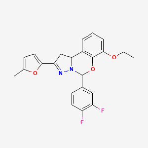 molecular formula C23H20F2N2O3 B14965970 5-(3,4-Difluorophenyl)-7-ethoxy-2-(5-methylfuran-2-yl)-1,10b-dihydropyrazolo[1,5-c][1,3]benzoxazine 