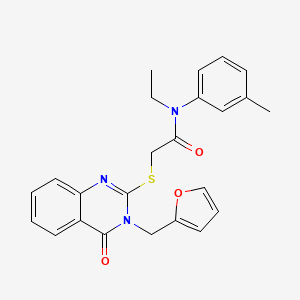 molecular formula C24H23N3O3S B14965980 N-ethyl-2-{[3-(furan-2-ylmethyl)-4-oxo-3,4-dihydroquinazolin-2-yl]sulfanyl}-N-(3-methylphenyl)acetamide 