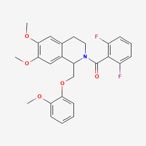 molecular formula C26H25F2NO5 B14965998 (2,6-difluorophenyl)(6,7-dimethoxy-1-((2-methoxyphenoxy)methyl)-3,4-dihydroisoquinolin-2(1H)-yl)methanone 