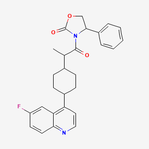 molecular formula C27H27FN2O3 B1496601 (R)-3-[(R)-2-[cis-4-(6-Fluoro-4-quinolyl)cyclohexyl]propanoyl]-4-phenyl-2-oxazolidinone 