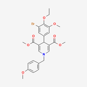 molecular formula C26H28BrNO7 B14966021 Dimethyl 4-(3-bromo-4-ethoxy-5-methoxyphenyl)-1-(4-methoxybenzyl)-1,4-dihydropyridine-3,5-dicarboxylate 