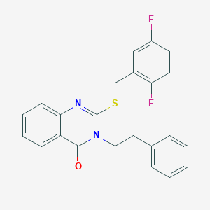 2-[(2,5-difluorobenzyl)sulfanyl]-3-(2-phenylethyl)quinazolin-4(3H)-one