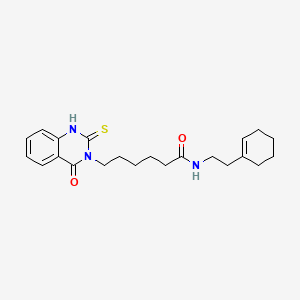 N-(2-(cyclohex-1-en-1-yl)ethyl)-6-(4-oxo-2-thioxo-1,4-dihydroquinazolin-3(2H)-yl)hexanamide