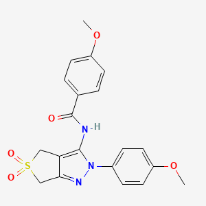 molecular formula C20H19N3O5S B14966042 4-methoxy-N-(2-(4-methoxyphenyl)-5,5-dioxido-4,6-dihydro-2H-thieno[3,4-c]pyrazol-3-yl)benzamide 