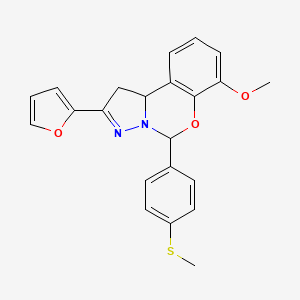 molecular formula C22H20N2O3S B14966050 2-(Furan-2-yl)-7-methoxy-5-[4-(methylsulfanyl)phenyl]-1,10b-dihydropyrazolo[1,5-c][1,3]benzoxazine 