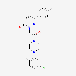 molecular formula C24H25ClN4O2 B14966062 2-(2-(4-(5-chloro-2-methylphenyl)piperazin-1-yl)-2-oxoethyl)-6-(p-tolyl)pyridazin-3(2H)-one 