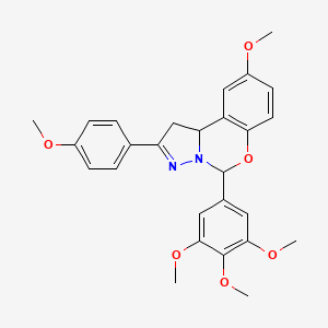 9-Methoxy-2-(4-methoxyphenyl)-5-(3,4,5-trimethoxyphenyl)-1,10b-dihydropyrazolo[1,5-c][1,3]benzoxazine