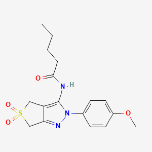 N-(2-(4-methoxyphenyl)-5,5-dioxido-4,6-dihydro-2H-thieno[3,4-c]pyrazol-3-yl)pentanamide