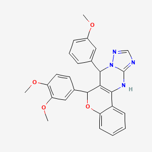 3-[6-(3,4-Dimethoxyphenyl)-7,12-dihydro-6H-chromeno[4,3-D][1,2,4]triazolo[1,5-A]pyrimidin-7-YL]phenyl methyl ether