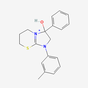 3-hydroxy-1-(3-methylphenyl)-3-phenyl-2,3,6,7-tetrahydro-5H-imidazo[2,1-b][1,3]thiazin-1-ium