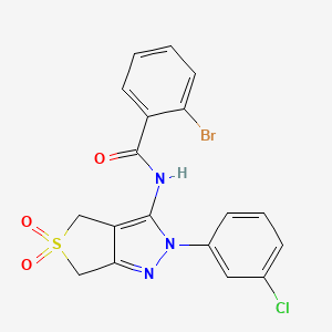 molecular formula C18H13BrClN3O3S B14966190 2-bromo-N-(2-(3-chlorophenyl)-5,5-dioxido-4,6-dihydro-2H-thieno[3,4-c]pyrazol-3-yl)benzamide 