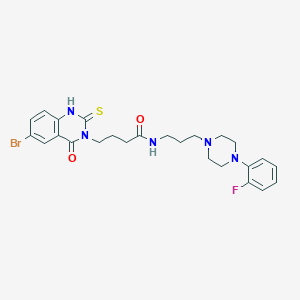 4-(6-bromo-4-oxo-2-sulfanylidene-1H-quinazolin-3-yl)-N-[3-[4-(2-fluorophenyl)piperazin-1-yl]propyl]butanamide