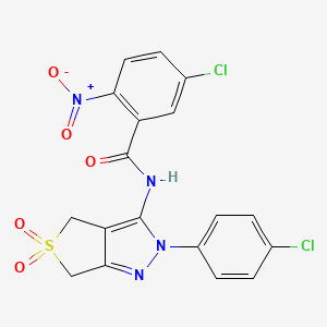 5-chloro-N-(2-(4-chlorophenyl)-5,5-dioxido-4,6-dihydro-2H-thieno[3,4-c]pyrazol-3-yl)-2-nitrobenzamide