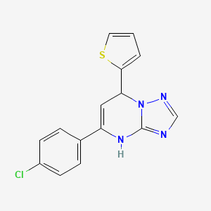 molecular formula C15H11ClN4S B14966257 5-(4-Chlorophenyl)-7-(thiophen-2-yl)-4,7-dihydro[1,2,4]triazolo[1,5-a]pyrimidine 