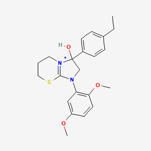 1-(2,5-dimethoxyphenyl)-3-(4-ethylphenyl)-3-hydroxy-2,3,6,7-tetrahydro-5H-imidazo[2,1-b][1,3]thiazin-1-ium