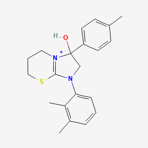 molecular formula C21H25N2OS+ B14966263 1-(2,3-dimethylphenyl)-3-hydroxy-3-(4-methylphenyl)-2,3,6,7-tetrahydro-5H-imidazo[2,1-b][1,3]thiazin-1-ium 