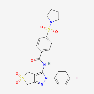 N-(2-(4-fluorophenyl)-5,5-dioxido-4,6-dihydro-2H-thieno[3,4-c]pyrazol-3-yl)-4-(pyrrolidin-1-ylsulfonyl)benzamide