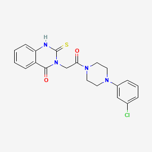 3-[2-[4-(3-chlorophenyl)piperazin-1-yl]-2-oxoethyl]-2-sulfanylidene-1H-quinazolin-4-one