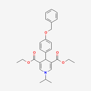 molecular formula C27H31NO5 B14966293 Diethyl 4-[4-(benzyloxy)phenyl]-1-(propan-2-yl)-1,4-dihydropyridine-3,5-dicarboxylate 