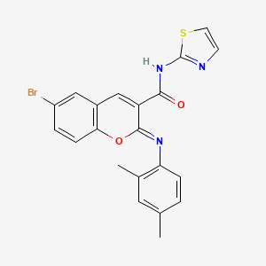 molecular formula C21H16BrN3O2S B14966307 (2Z)-6-bromo-2-[(2,4-dimethylphenyl)imino]-N-(1,3-thiazol-2-yl)-2H-chromene-3-carboxamide 