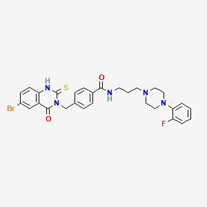 molecular formula C29H29BrFN5O2S B14966326 4-((6-bromo-4-oxo-2-thioxo-1,2-dihydroquinazolin-3(4H)-yl)methyl)-N-(3-(4-(2-fluorophenyl)piperazin-1-yl)propyl)benzamide 