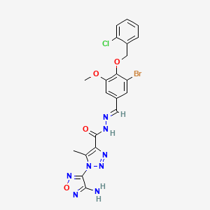 molecular formula C21H18BrClN8O4 B14966331 1-(4-amino-1,2,5-oxadiazol-3-yl)-N'-[(E)-{3-bromo-4-[(2-chlorobenzyl)oxy]-5-methoxyphenyl}methylidene]-5-methyl-1H-1,2,3-triazole-4-carbohydrazide 