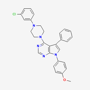 4-[4-(3-chlorophenyl)piperazin-1-yl]-7-(4-methoxyphenyl)-5-phenyl-7H-pyrrolo[2,3-d]pyrimidine