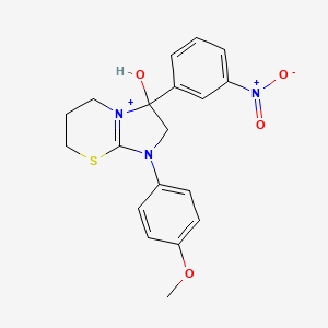 molecular formula C19H20N3O4S+ B14966343 3-hydroxy-1-(4-methoxyphenyl)-3-(3-nitrophenyl)-2,3,6,7-tetrahydro-5H-imidazo[2,1-b][1,3]thiazin-1-ium 