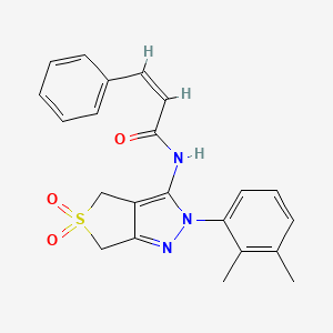 molecular formula C22H21N3O3S B14966349 (Z)-N-(2-(2,3-dimethylphenyl)-5,5-dioxido-4,6-dihydro-2H-thieno[3,4-c]pyrazol-3-yl)-3-phenylacrylamide 