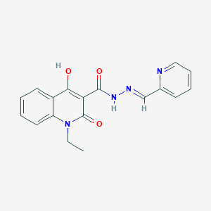 molecular formula C18H16N4O3 B14966354 1-ET-4-HO-2-Oxo-N'-(2-pyridinylmethylene)-1,2-dihydro-3-quinolinecarbohydrazide 