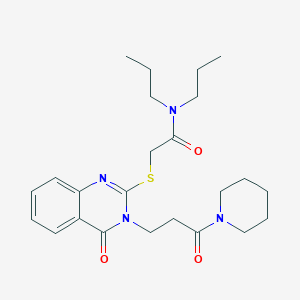 2-((4-oxo-3-(3-oxo-3-(piperidin-1-yl)propyl)-3,4-dihydroquinazolin-2-yl)thio)-N,N-dipropylacetamide