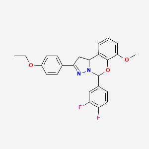 molecular formula C25H22F2N2O3 B14966362 5-(3,4-Difluorophenyl)-2-(4-ethoxyphenyl)-7-methoxy-1,10b-dihydropyrazolo[1,5-c][1,3]benzoxazine 