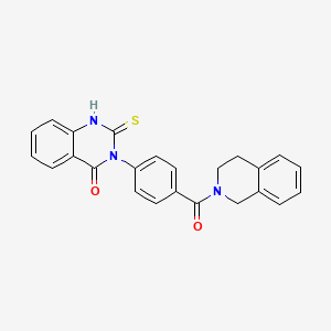 molecular formula C24H19N3O2S B14966369 3-[4-(3,4-dihydro-1H-isoquinoline-2-carbonyl)phenyl]-2-sulfanylidene-1H-quinazolin-4-one 