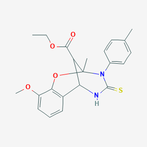 molecular formula C22H24N2O4S B14966406 ethyl 10-methoxy-2-methyl-3-(4-methylphenyl)-4-thioxo-3,4,5,6-tetrahydro-2H-2,6-methano-1,3,5-benzoxadiazocine-11-carboxylate 