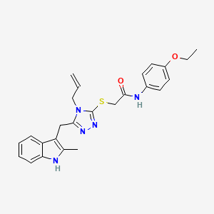 molecular formula C25H27N5O2S B14966408 N-(4-ethoxyphenyl)-2-({5-[(2-methyl-1H-indol-3-yl)methyl]-4-(prop-2-en-1-yl)-4H-1,2,4-triazol-3-yl}sulfanyl)acetamide 