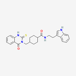 molecular formula C26H28N4O2S B14966419 N-[2-(1H-indol-3-yl)ethyl]-4-[(4-oxo-2-sulfanylidene-1H-quinazolin-3-yl)methyl]cyclohexane-1-carboxamide 