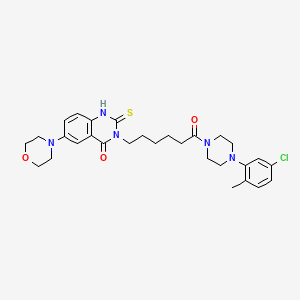 3-(6-(4-(5-chloro-2-methylphenyl)piperazin-1-yl)-6-oxohexyl)-6-morpholino-2-thioxo-2,3-dihydroquinazolin-4(1H)-one