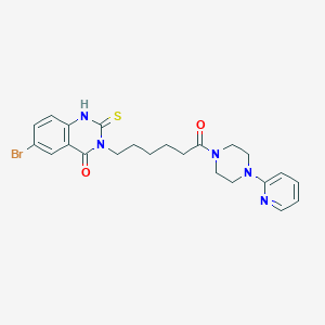 molecular formula C23H26BrN5O2S B14966453 6-bromo-3-[6-oxo-6-(4-pyridin-2-ylpiperazin-1-yl)hexyl]-2-sulfanylidene-1H-quinazolin-4-one 