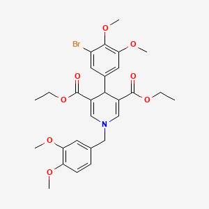 Diethyl 4-(3-bromo-4,5-dimethoxyphenyl)-1-(3,4-dimethoxybenzyl)-1,4-dihydropyridine-3,5-dicarboxylate