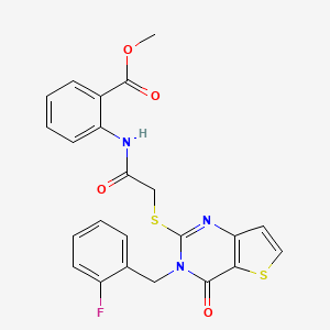 Methyl 2-[({[3-(2-fluorobenzyl)-4-oxo-3,4-dihydrothieno[3,2-d]pyrimidin-2-yl]sulfanyl}acetyl)amino]benzoate