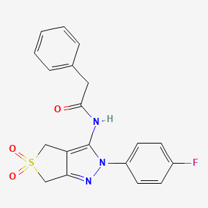 molecular formula C19H16FN3O3S B14966494 N-(2-(4-fluorophenyl)-5,5-dioxido-4,6-dihydro-2H-thieno[3,4-c]pyrazol-3-yl)-2-phenylacetamide 