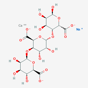 molecular formula C18H23CaNaO19 B1496650 Calcium;sodium;(2R,3R,4R,5R,6S)-6-[(2S,3R,4S,5R,6S)-2-carboxylato-6-[(2S,3R,4S,5R,6S)-2-carboxylato-4,5,6-trihydroxyoxan-3-yl]oxy-4,5-dihydroxyoxan-3-yl]oxy-3,4,5-trihydroxyoxane-2-carboxylate 