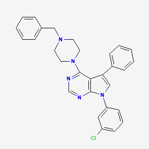 4-(4-benzylpiperazin-1-yl)-7-(3-chlorophenyl)-5-phenyl-7H-pyrrolo[2,3-d]pyrimidine