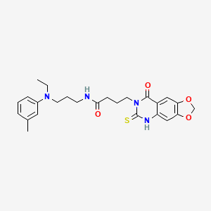 N-[3-(N-ethyl-3-methylanilino)propyl]-4-(8-oxo-6-sulfanylidene-5H-[1,3]dioxolo[4,5-g]quinazolin-7-yl)butanamide